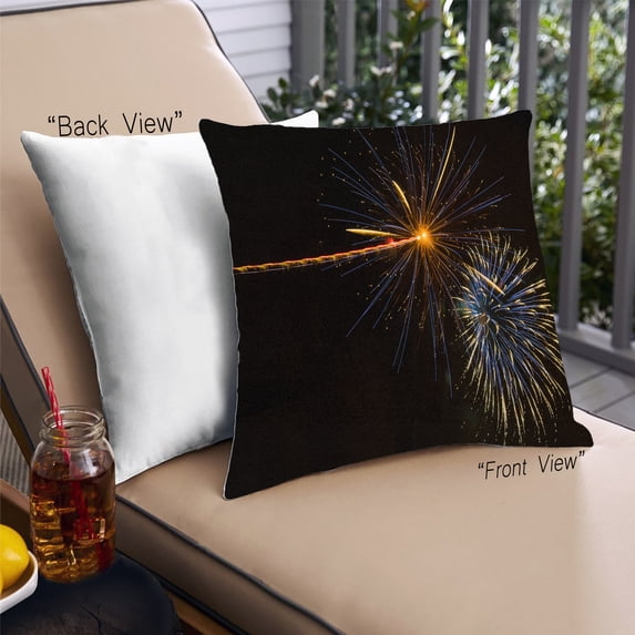 Ahgly Company Games Fireworks Outdoor Throw Pillow, 18 inch by 18 inch