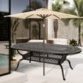 thumbnail image 7 of VIVIJASON 83.80" Cast Aluminum Adjustable Outdoor Dining Table with Umbrella Hole, Antique Bronze, 7 of 7