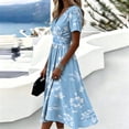 thumbnail image 6 of Long Dresses for Women Short Sleeve Wrap V-Neck Modest Dresses A-Line Beach Vacation Dresses 2026, 6 of 7