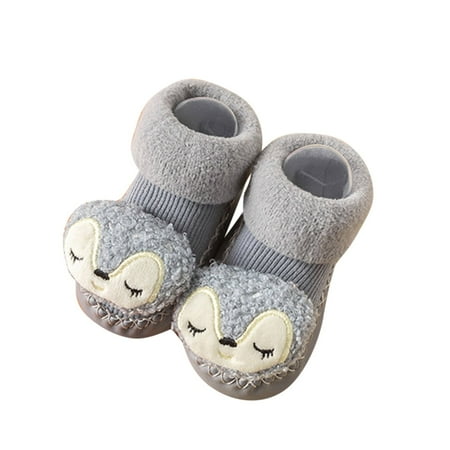 

Toddler Shoes Autumn And Winter Children Boys And Girls Socks Floor Sports Shoes Non Slip Plush Warm And Comfortable Cute Cartoon Animal Pattern