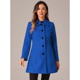 thumbnail image 3 of DARING DIVA Women's Casual Winter Single Breasted Mid Length Overcoat Blue L, 3 of 6
