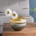 thumbnail image 4 of Torre & Tagus Andrea Swirl Glass Sphere Vase - Amber, 6.75", 4 of 8