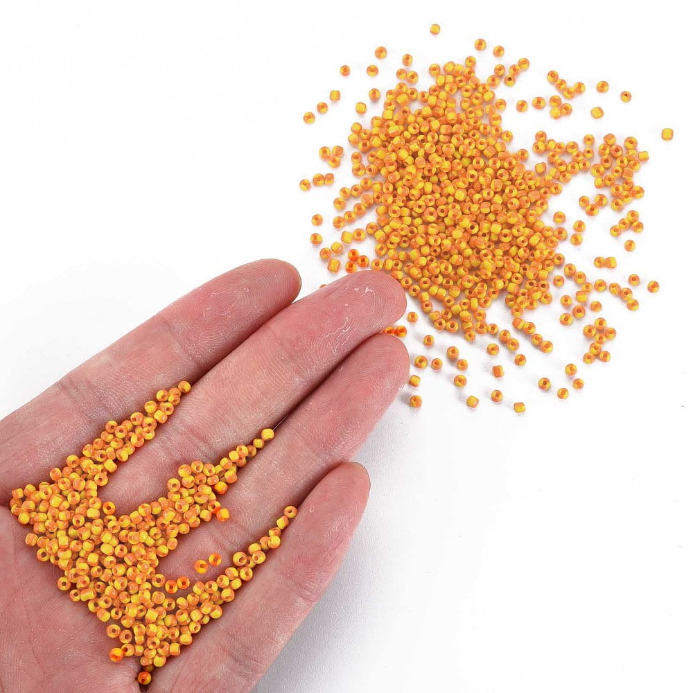 1bag Glass Seed Beads Opaque Colours Orange Red 2mm Hole: 0.8mm