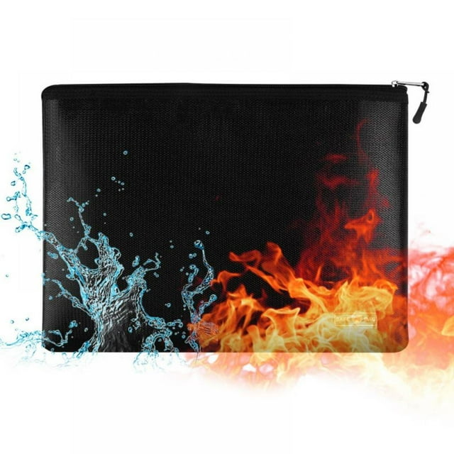 Fireproof Document Bags Waterproof Wallet Storage Pouch Important Papers Organizer A4 Document File Bag Fire Safe