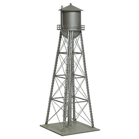 Vintage Water Tower -- Assembled - Silver - 2-3/8 x 2-3/8 x 7" 6 x 6 x 17.7cm - Scale: N