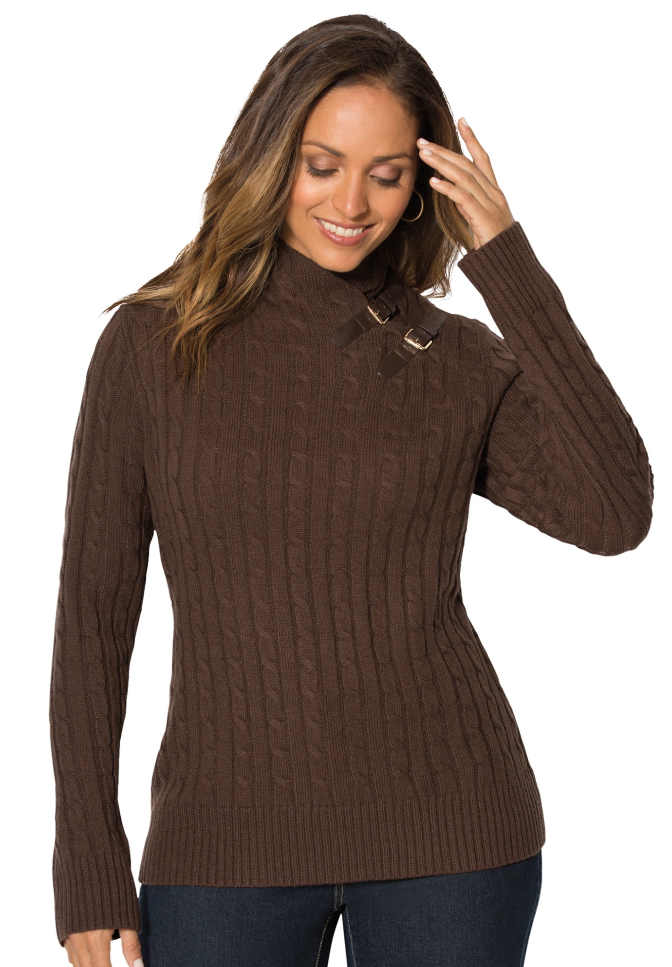 Size Buckle-Trim Turtleneck - Walmart 
