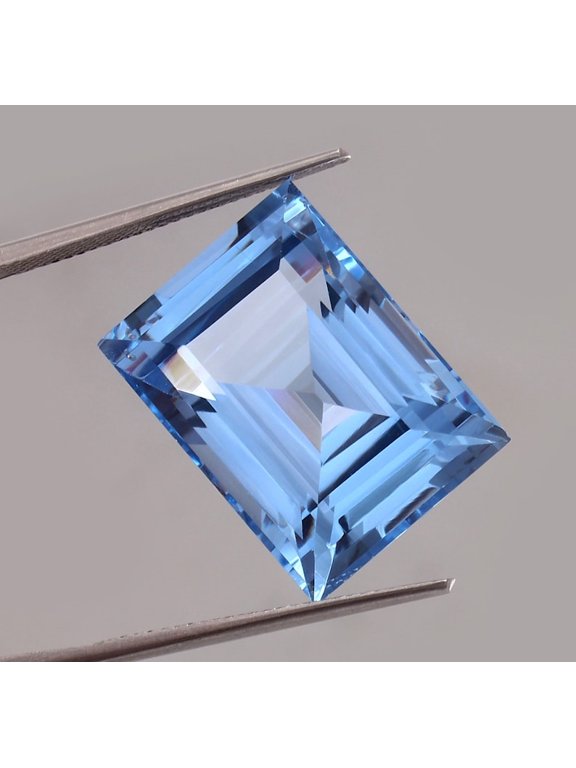 AAA 20x15 MM Flawless Brazilian Aquamarine Gemstone Cut, Loose Emerald Cut Aquamarine Stone Lab Grown Jewelry Making Tools & Ring 29 Carat
