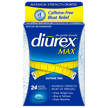Diurex Maximum Strength Diuretic Caplets, 24ct (Best Over The Counter Diuretic For Weight Loss)