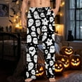 thumbnail image 5 of SJLDQY Mens Halloween Pajamas Pants Wide Leg Pjs Trousers for Men Hallowmas Pumpkin Ghost Elastic Waist Homewear Loungewear With Pocket, 5 of 6