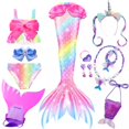 thumbnail image 1 of Queue de Sirène avec Maillot de Bain à Toile Simple, Bikini Princesse, Jeu de Rôle, Fille, 3 à 4 Ans-week, 1 of 3