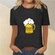 thumbnail image 2 of Tops Cortos para Mujeres, Oktoberfest Casual Impreso Cuello Redondo Manga Corta Camiseta Top Hecho de Poliéster para la Primavera Verano Uso Diario, Camisetas Casuales de Mujer, 2 of 4