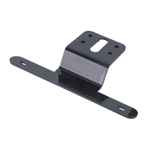 Boat Trailer License Plate Lamp Mount Bracket for Rear Installation, Black Molded Support with Elongated Holes, Utility Tow Replacement Hardware