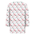 thumbnail image 5 of CYMMPU Blouses for Women Dressy Casual V Neck Loose Fit Tunic Tops Summer Fashion Shirts Flower Printed Spring Tops 3/4 Sleeve Business Elegant Work Topss Multicolor S, 5 of 5