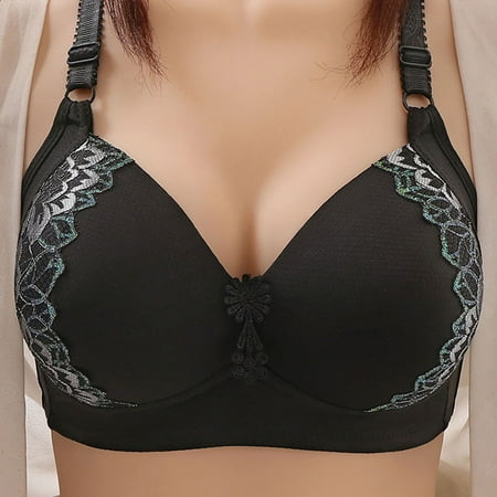 Women s Lace Bras  Wireless Seamless Bras for Women Deep V No Underwire Push Up Bras Supportive Full Coverage Bralettes Plunge T Shirt Bra 38C-44C Womens Bras Clearance under $5