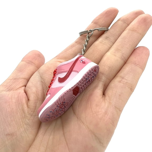 Single Shoe No Box 3D Mini Sneaker Keychain, Basketball Sneaker Collectible For Dunks