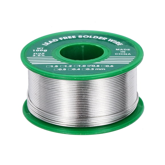 Rosin Core Solder, 100g Tin Solder Wire Flux Core Solder 0.8mm for Electrical Soldering, Sn99.3 Cu0.7