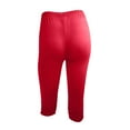 thumbnail image 4 of SMihono Womens Fashion Womens Leggings Fitness Running Solid Sports Yoga Capris Pants 2024 Trendy Summer Autumn Holiday Leggings Yoga Stretch Pants Cargo Capris Red 16, 4 of 5
