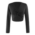 thumbnail image 4 of Tops for Women Trendy plus Long Sleeve Shirt Summer Color V Neck Shirts Women Loose Fit Tech 7 Female Shirt Long Sleeve Knit Womens Printed Shirts Full Top Ladies Short Athletic Top Womens Black L, 4 of 4