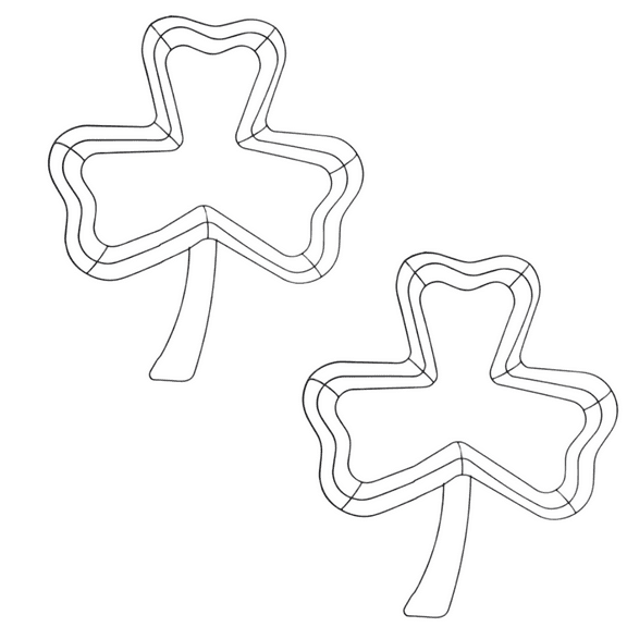 St. Patrick's Day Wire Wreath Frame Form Craft DIY Decoration Shamrock Happy DIY Decor 18.75" x 16 Inches Set of 2