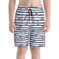 thumbnail image 3 of Wukai Clown Fish Print Teen Beach Trunks with Compression Liner Swimsuit Quick Dry Beach Sports Shorts with Pocket - Medium, 3 of 8
