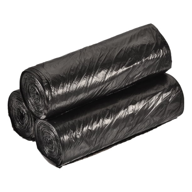 Uxcell 4-6 Galones Bolsas de Plástico Pequeñas para Cubos de Basura Negras, 60 Cuentas / 3 Rollos