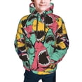 thumbnail image 5 of Kll Unisex Kids Boys Girls Hooded Pocket Pullover Hoodies-Angry Shark Pattern, 5 of 9