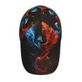 thumbnail image 2 of Kdxio Unisex Red And Blue Fire Bird Pattern Baseball Cap Unisex Washed Classic Adjustable Hat, 2 of 5