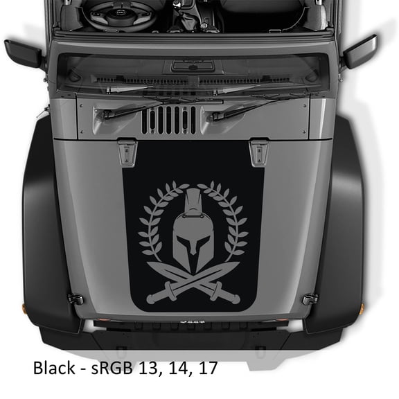 Collectible Decals Spartan Leaf Blackout Hood Vinyl Decal Graphic