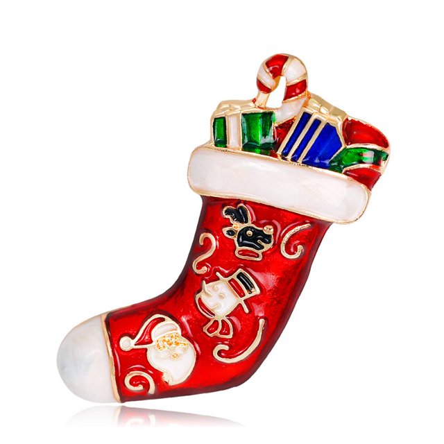 Yuarrent Decorado Árbol de Navidad Botas de Papá Noel Muñeco de nieve Campana Broche Bufanda Collar Solapa Broche de Navidad Regalo de niña Kits de decoración para fiestas No.100 Yuarrent JR0793-100