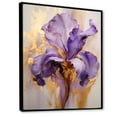 thumbnail image 2 of Designart "Dreaming In Golden Iris Purple" Irises Floater Framed Wall Art Living Room, 2 of 5