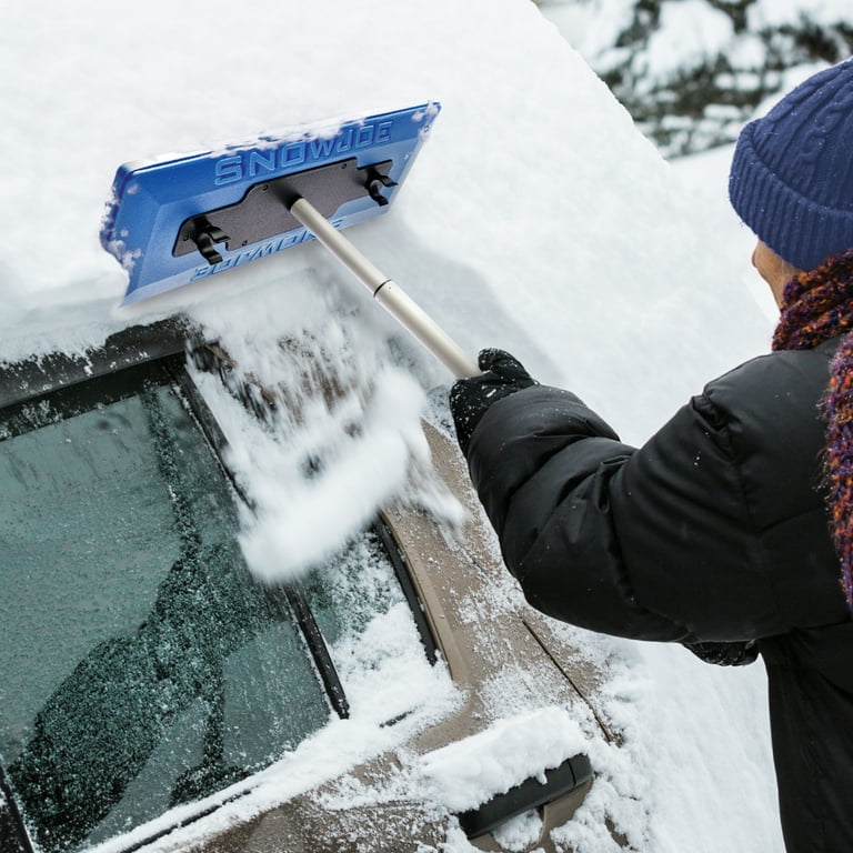 Snow Joe 2-In-1 18 in. Foam Head Telescoping Snow Broom + Ice