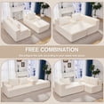 thumbnail image 3 of Hobestluk Modular Sectional Sofa Couches 108" L-Shape Couch 3 Seat Modular Sofa Memory Foam Sectional Couches for Living Room, Boneless Couch with Oversized Chaise (White, Right Facing), 3 of 9