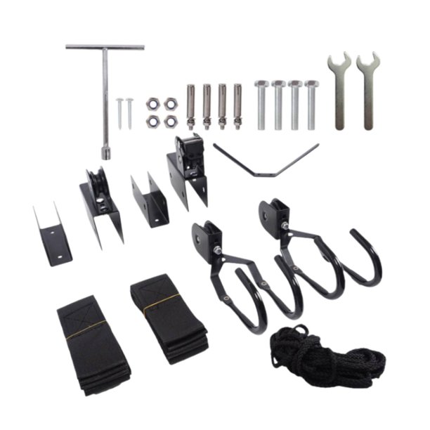 Soporte polea para portaequipajes techo bicicleta, para kayak, multiusos, capacidad 60 kg, elevación y descenso suaves, estante