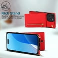 thumbnail image 4 of Dteck for iPhone 16 Case, Shockproof Magnetic Protective Zipper Pocket Purse Handbag Shoulder Strap Stylish Protective Cover, Red, 4 of 9