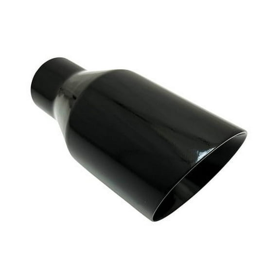 Exhaust Tip 3.00" Inlet 4.00" Outlet 8.00" long WDW4008-300-DW-GBK-SS Weld On Slant Angle Black 304 Stainless Steel Wesdon Exhaust Tip