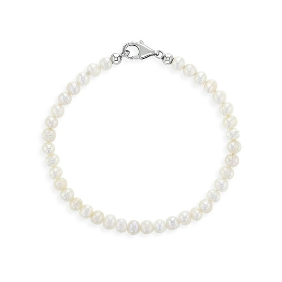 925 Sterling Silver Freshwater Cultured Pearl Bracelets For Little Girl 5.5"