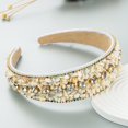 thumbnail image 1 of Fashionable Wide Band Turquoise Rhinestone Hair Headband For Elegant Boho Daily Wear, 1 of 3