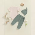 thumbnail image 4 of CAICJ98 Newborn Baby Boy Clothes Hi I'm New Here Coming Home Outfit Letter Print Romper Pant Spring Summer Baby Boy's Clothing (Beige,3-6 Months), 4 of 4