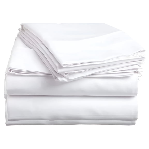 AUQ Luxury 4 Piece Bed Sheets Set King Size - White Solid 100% Pure Egyptian Cotton 800 Thread Count,Sateen Weave Sheet Set,Soft Long Staple Cotton,12" Deep Pocket