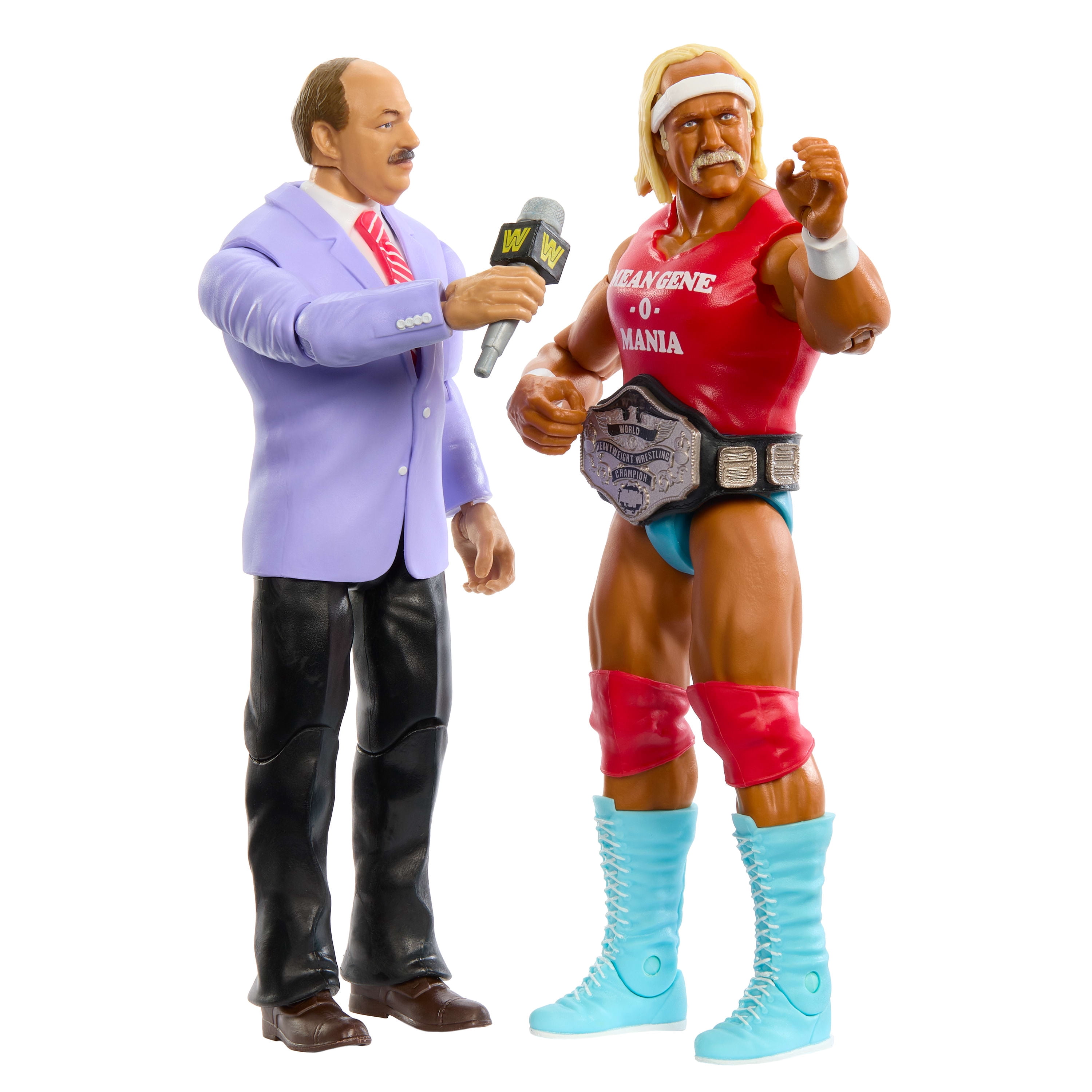 WWE Main Event Championship Showdown Hulk Hogan & Mean Gene Action Figures & Accessory, Series #19