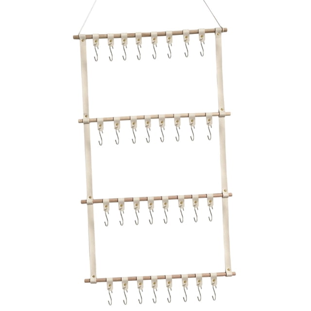 Organizador de pared de gran capacidad para colgar diademas, pinzas para corbatas y dormitorio. Beige