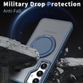 thumbnail image 5 of Decase for Samsung Galaxy S25+ Translucent Hard Back Case with 360°Rotatable Magnetic Ring Kickstand,Compatible with Mag-Safe,Military Grade Shockproof Translucent Protective Case,Blue, 5 of 6