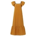 thumbnail image 3 of Women Short Sleeve Polka Dot Striped Summer Midi Dress Plus Size Casual Sundress, 3 of 4