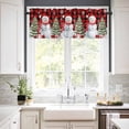 thumbnail image 3 of Christmas Kitchen Curtains and Valances Set, Red Snowman Xmas Pine Tree Snow Red Black Plaid Rod Pocket Window Valance Window Curtain Panels for Living Room Bedroom Laundry, 27.5x24in, 3 Pieces, 3 of 7