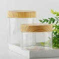 thumbnail image 5 of Clear Plastic Jar with Wooden Lid For Storage of Grains Nuts Biscuits and❄, 5 of 9