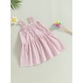 thumbnail image 3 of Genuiskids Baby Toddler Girls Cotton Plaid Princess Dress 3M 6M 12M 2T 3T 4T Kids Girl Summer Dress Sleeveless A-line Dress Toddler Beach Party Sun Dress, 3 of 7