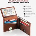 thumbnail image 2 of Cartera plegable BULL GUARD de piel auténtica con bloqueo RFID para hombre, 2 of 8