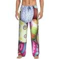 thumbnail image 2 of Goofa Colorful Easter Eggs Printed Soft Pajama Pants for Men, Wide Leg Comfy Casual Lounge Yoga Pants-XX-Large, 2 of 9