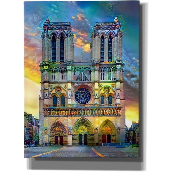 Fun Jigsaw Puzzle for Adults 500 Pieces Epic Graffiti 'Paris France Notre Dame Cathedral' by Pedro Gavidia Wooden Puzzles Best Brain Exercises Educational Gift Home Decor