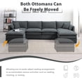 thumbnail image 2 of MAYEERTY 136" Chenille Modular Sectional Sofa - U-Shaped Wide Seat with Double Cushions/Movable Ottomans, 6-Seat for Living Room, 3 Colors, 2 of 19